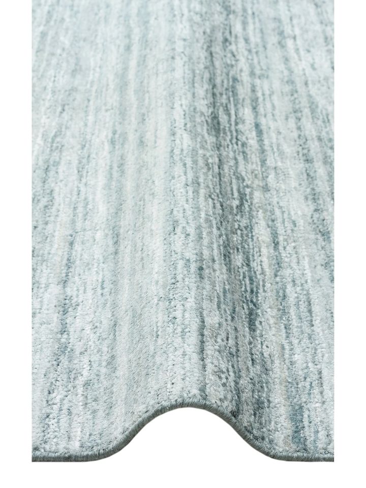 Lia Serisi Muz İpeği Viskon ve Yün Harmanlı İnce Dokulu Turkuaz Lüks Halı NX-730