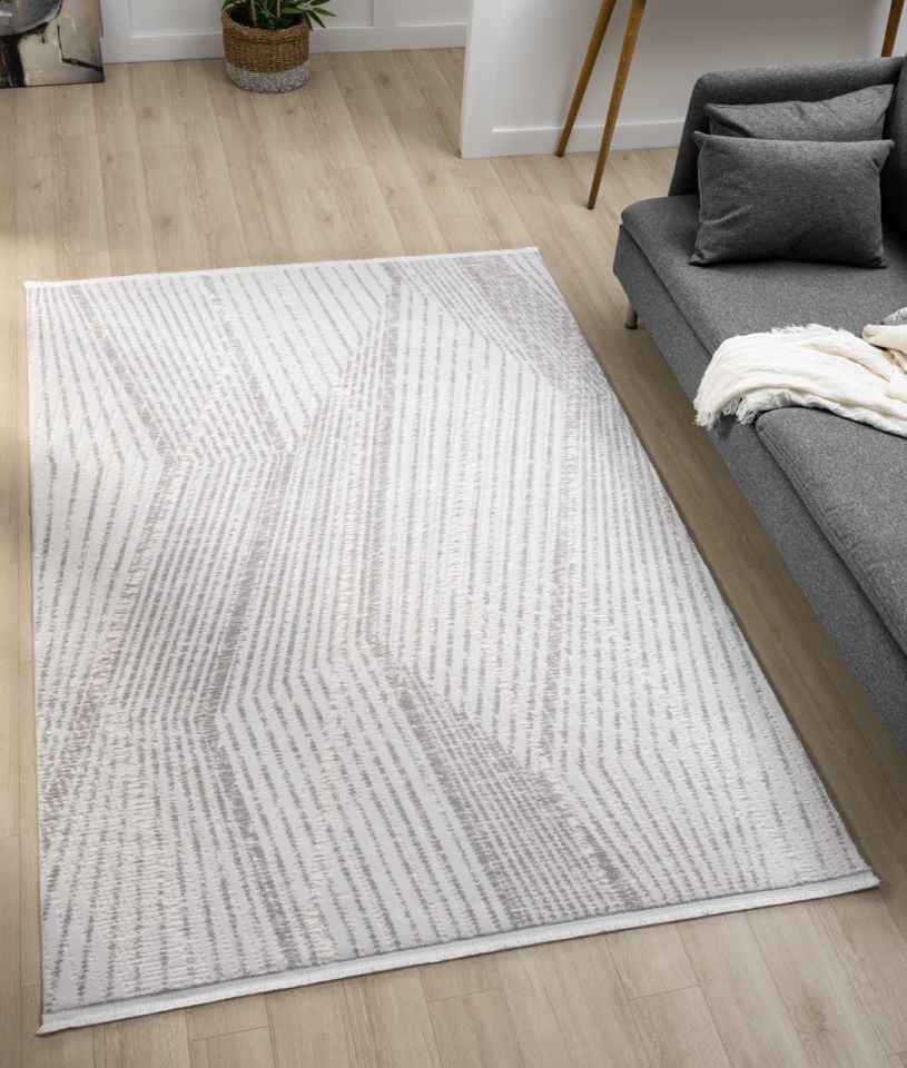 Monza Serisi Gri Renk Akrilik Halı SH-0558G