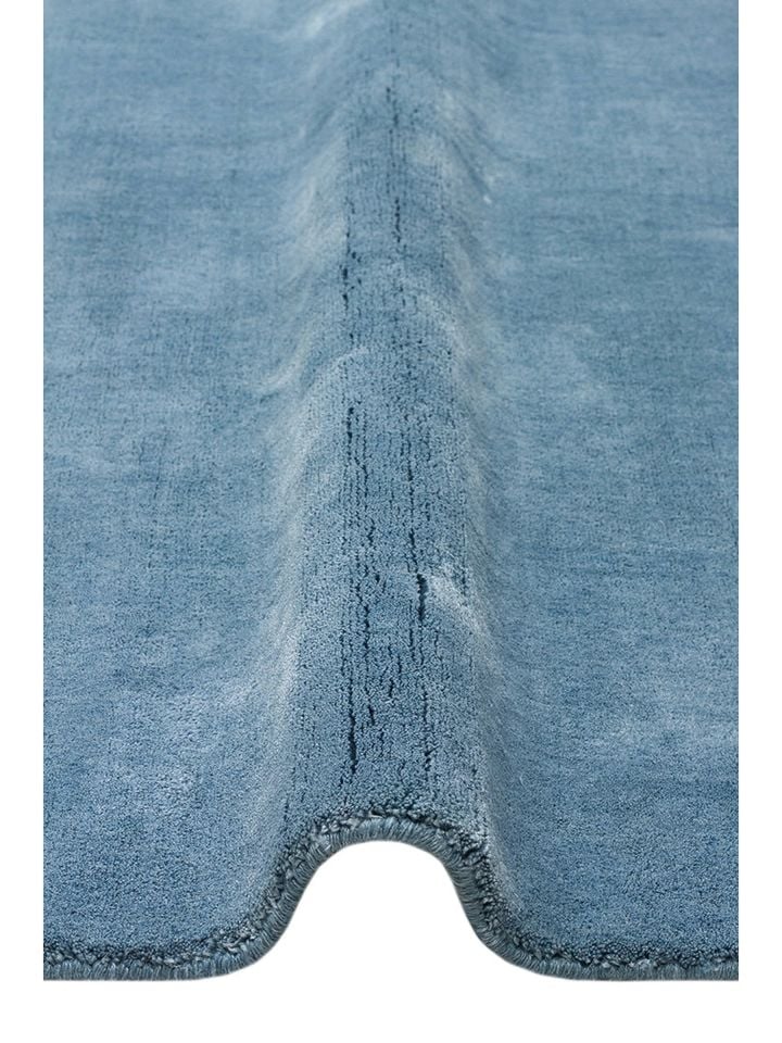 Linum Serisi Doğal Keten ve Pamuk Harmanlı Mavi El Dokuma Halı NX-733