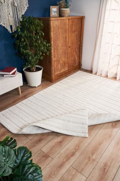 Clam Serisi Bukle Dokuma Modern Ekru Renk Halı AP2211