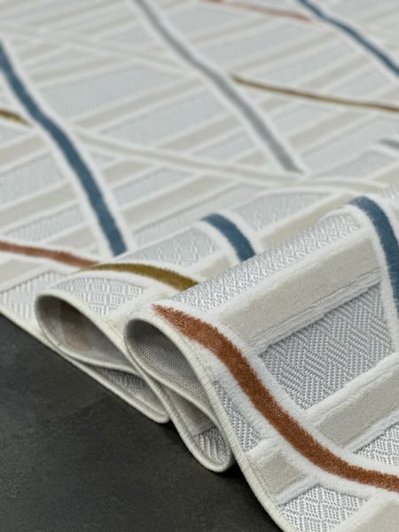 Polo Serisi Ekru/Multi Modern Halı NX-6951