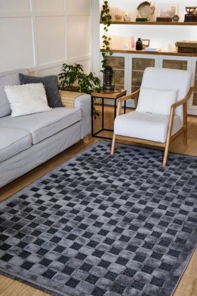 Bony Serisi Modern Antrasit Renk Halı AP-4214