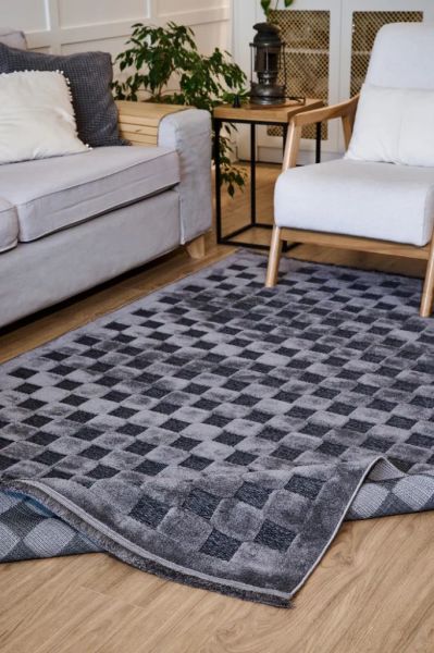 Bony Serisi Modern Antrasit Renk Halı AP-4214