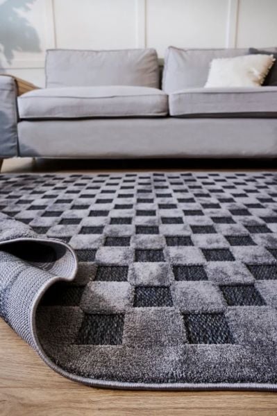 Bony Serisi Modern Antrasit Renk Halı AP-4214