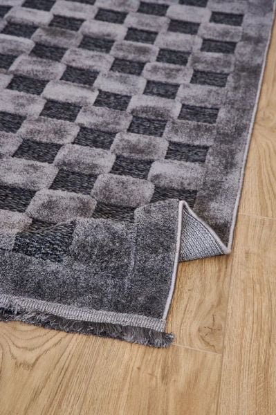 Bony Serisi Modern Antrasit Renk Halı AP-4214