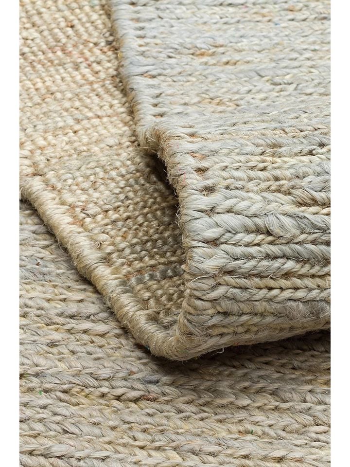 Tera Serisi %100 Doğal Jüt Sumak (Balıksırtı) Örgü Teknikli Gri El Halısı NX-738