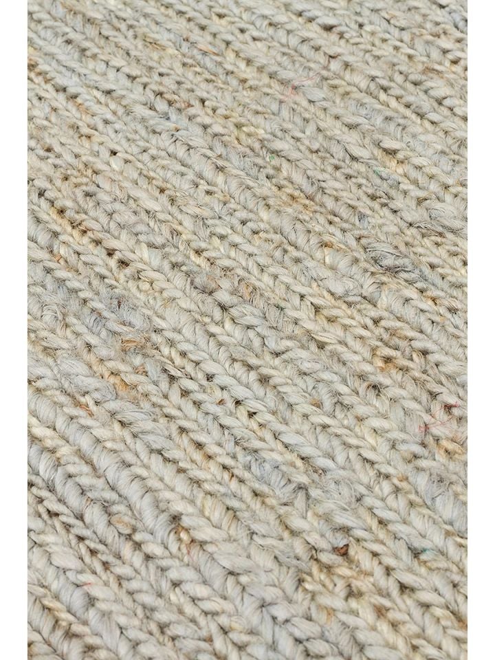 Tera Serisi %100 Doğal Jüt Sumak (Balıksırtı) Örgü Teknikli Gri El Halısı NX-738