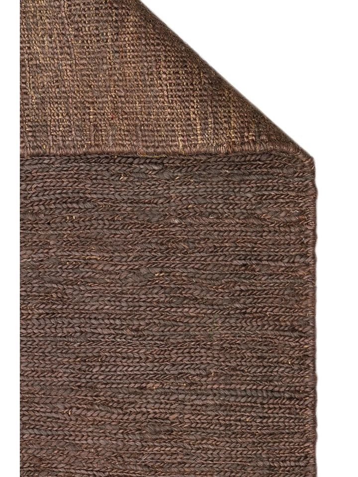 Tera Serisi %100 Doğal Jüt Sumak (Balıksırtı) Örgü Teknikli Kahverengi El Halısı NX-739