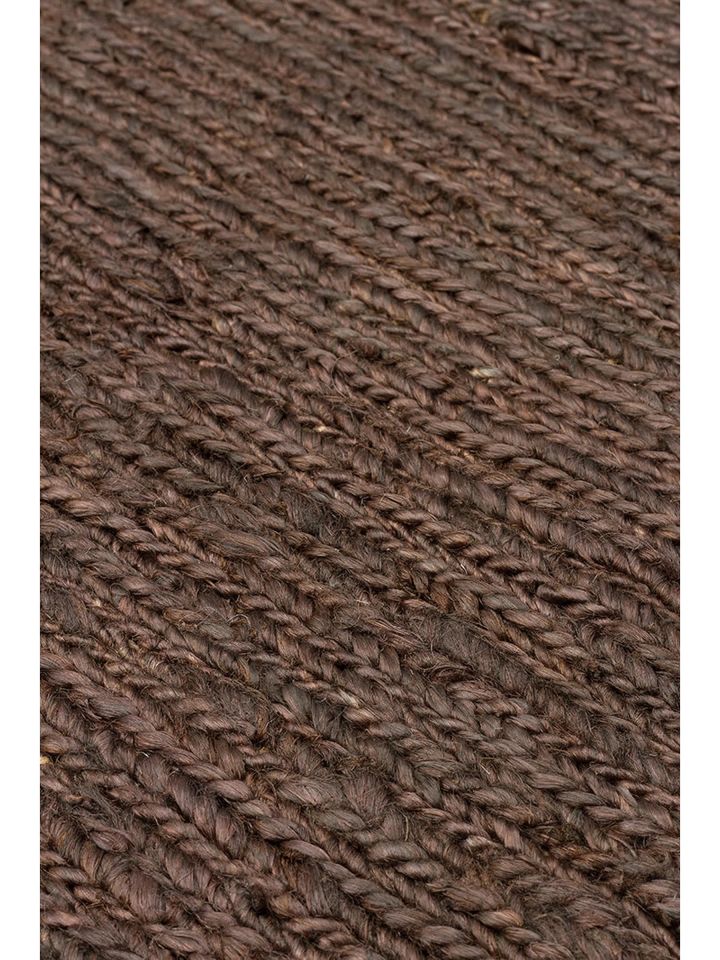 Tera Serisi %100 Doğal Jüt Sumak (Balıksırtı) Örgü Teknikli Kahverengi El Halısı NX-739
