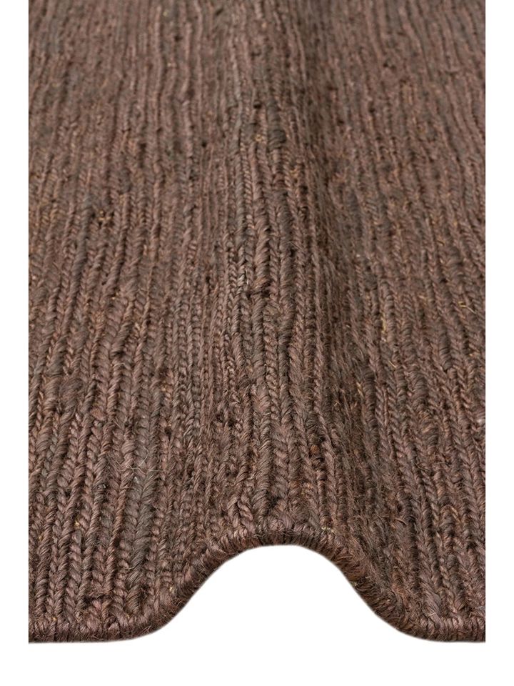 Tera Serisi %100 Doğal Jüt Sumak (Balıksırtı) Örgü Teknikli Kahverengi El Halısı NX-739