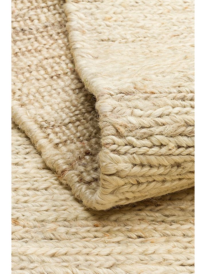 Tera Serisi %100 Doğal Jüt Sumak (Balıksırtı) Örgü Teknikli Krem El Halısı NX-740