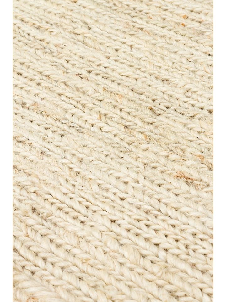 Tera Serisi %100 Doğal Jüt Sumak (Balıksırtı) Örgü Teknikli Krem El Halısı NX-740