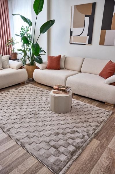 Bony Serisi Modern Bej Renk Halı AP-4212