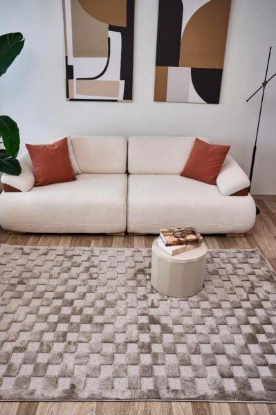 Bony Serisi Modern Bej Renk Halı AP-4212