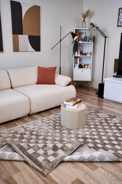 Bony Serisi Modern Bej Renk Halı AP-4212