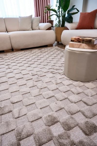 Bony Serisi Modern Bej Renk Halı AP-4212