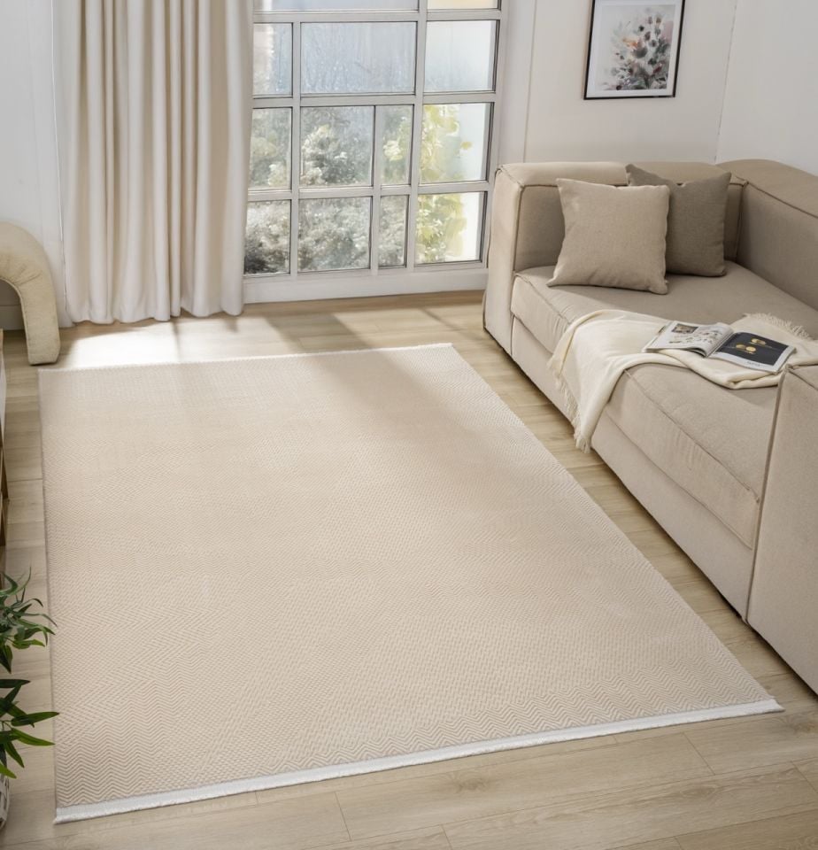 Monza Serisi Bej Renk Akrilik Halı SH-0556B