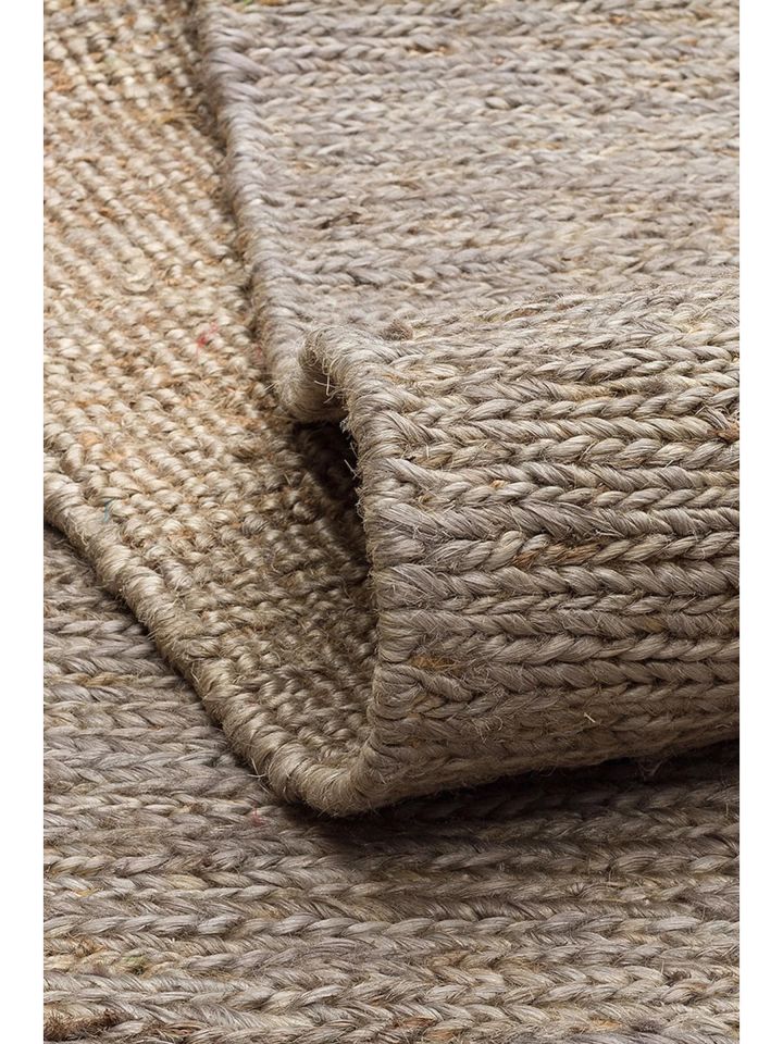 Tera Serisi %100 Doğal Jüt Sumak (Balıksırtı) Örgü Teknikli Taş Renk El Halısı NX-742