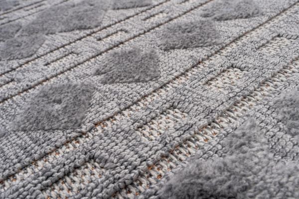 Bony Serisi Gri Renk Modern Halı SH-151