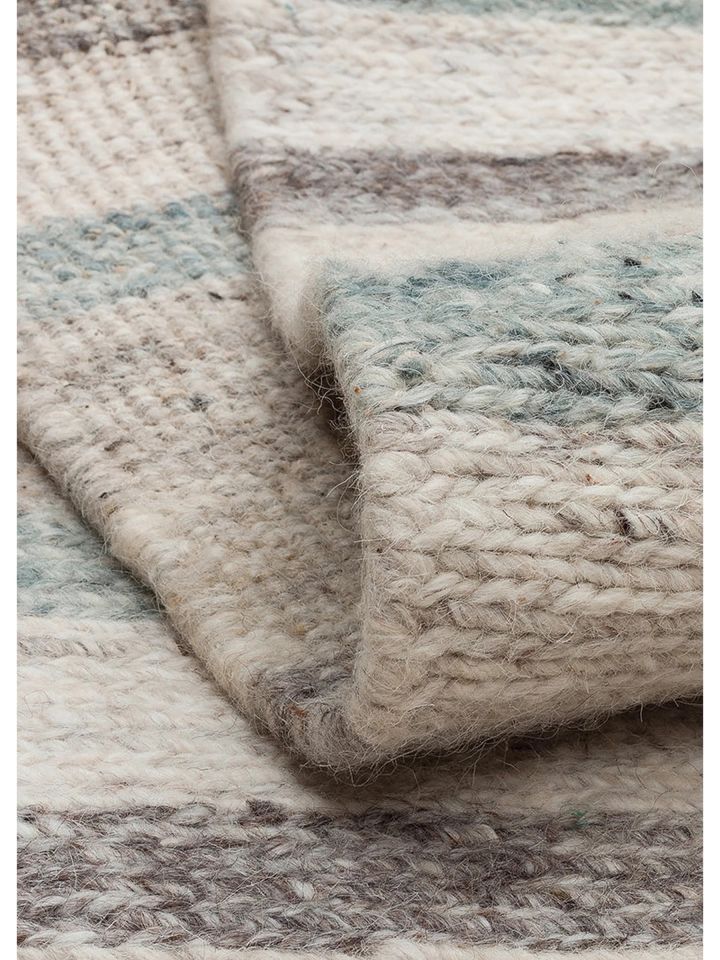 Sumak Artisan Serisi %100 Naturel Yeni Zelanda Yünü & Pamuk Gri/Mavi Renk El Dokuma Halı NX-749
