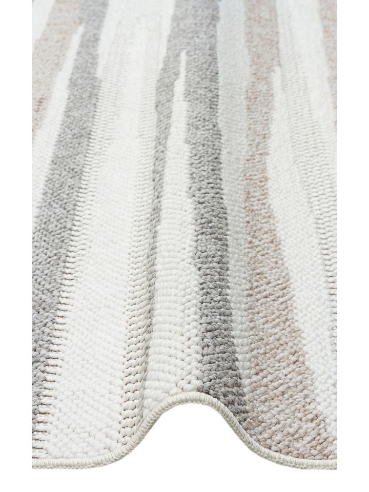 Clam Serisi Bukle Dokuma Modern Bej Gri Renk Halı EH-5403