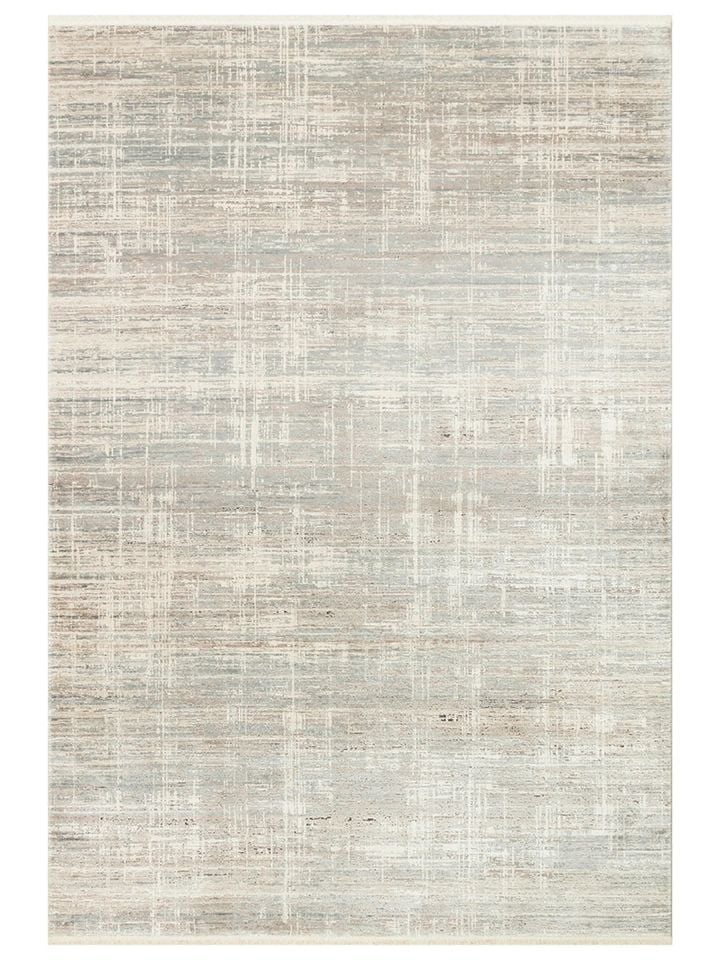 Lumina Luxe Serisi Modern Parlak Viskon & Akrilik Karışımlı Bej/Gri Renk Halı NX-752