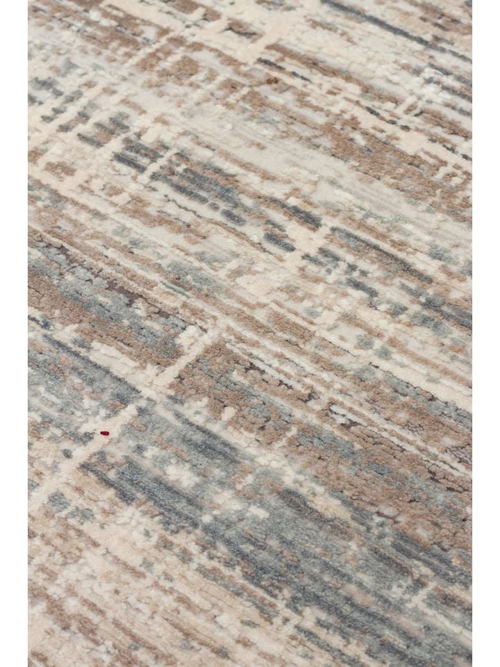 Lumina Luxe Serisi Modern Parlak Viskon & Akrilik Karışımlı Bej/Gri Renk Halı NX-752