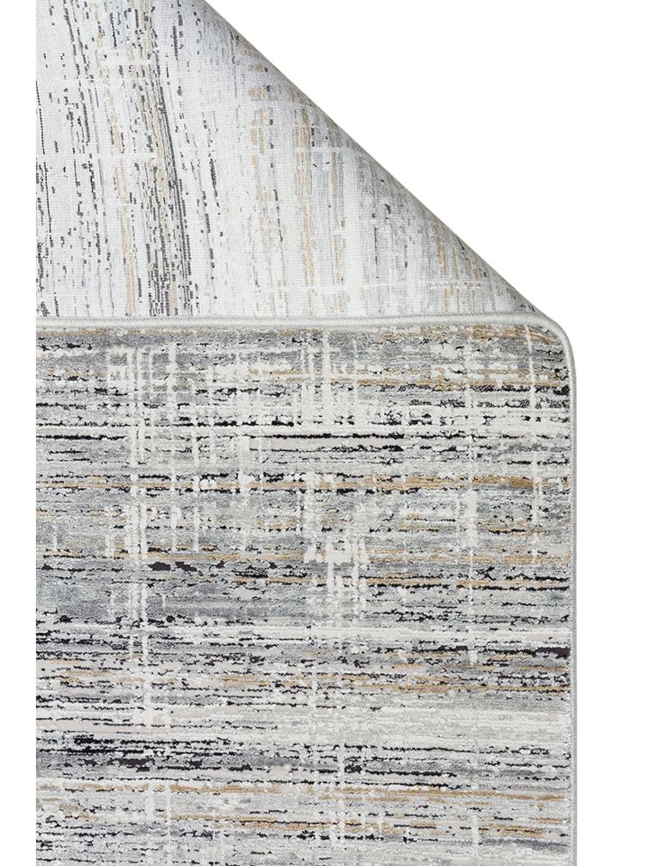 Lumina Luxe Serisi Modern Parlak Viskon & Akrilik Karışımlı Gri Renk Halı NX-753