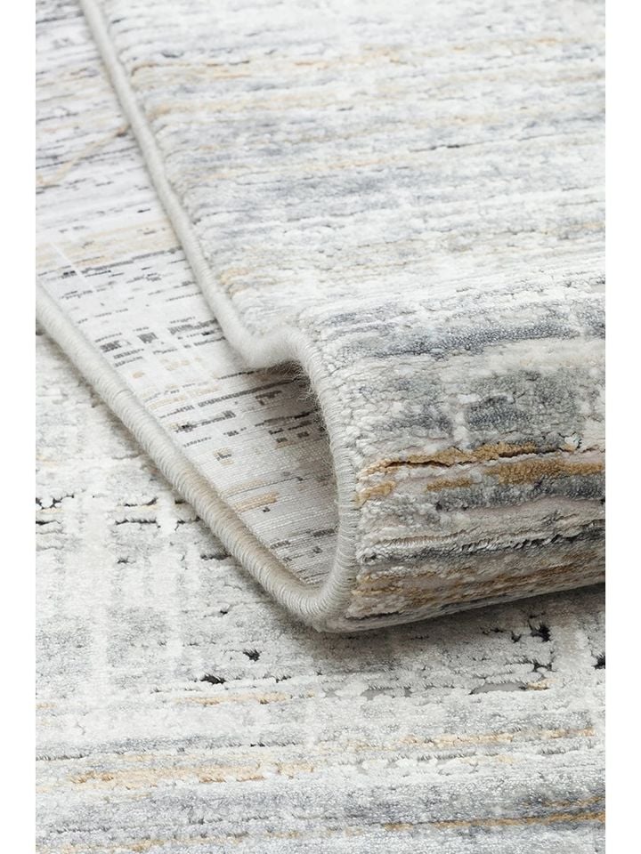 Lumina Luxe Serisi Modern Parlak Viskon & Akrilik Karışımlı Gri Renk Halı NX-753