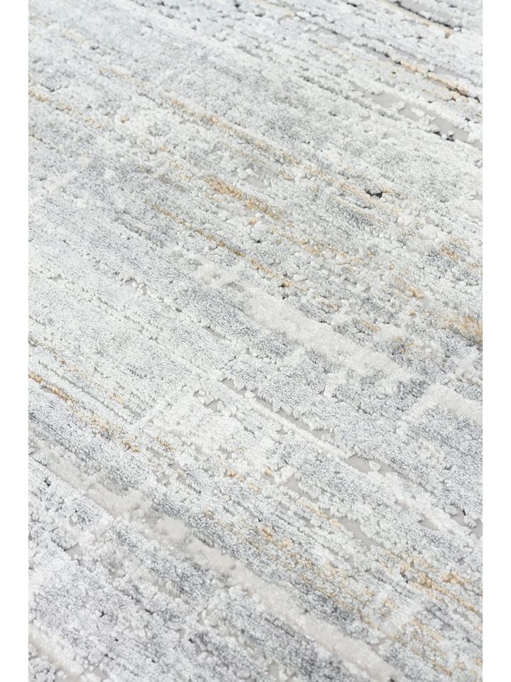 Lumina Luxe Serisi Modern Parlak Viskon & Akrilik Karışımlı Gri Renk Halı NX-753