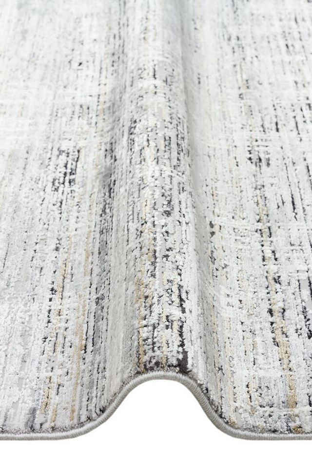 Lumina Luxe Serisi Modern Parlak Viskon & Akrilik Karışımlı Gri Renk Halı NX-753