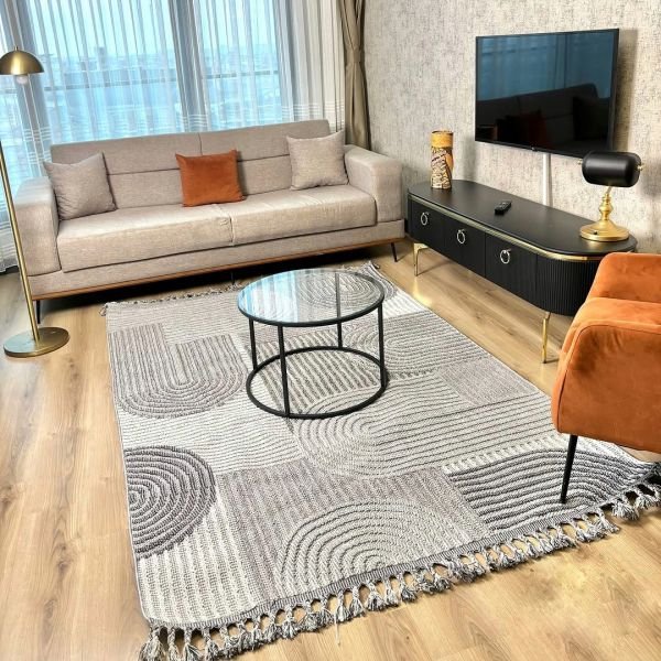 Nordic Serisi Gri Renk Modern Halı TH-71