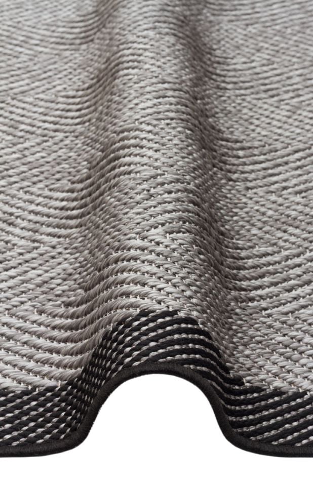 Alfa Serisi Makinede Yıkanabilir Gri/Siyah Sisal Halı NX-16