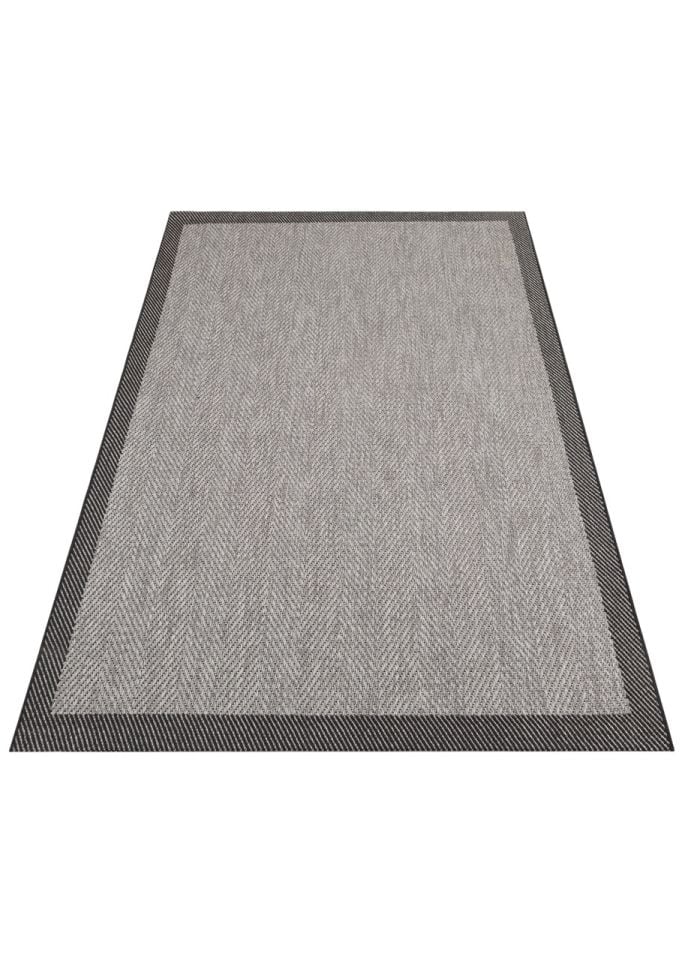 Alfa Serisi Makinede Yıkanabilir Gri/Siyah Sisal Halı NX-16