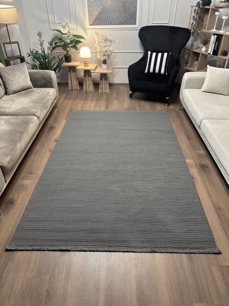 Clam Serisi Bukle Antrasit Renk Halı NX-3035