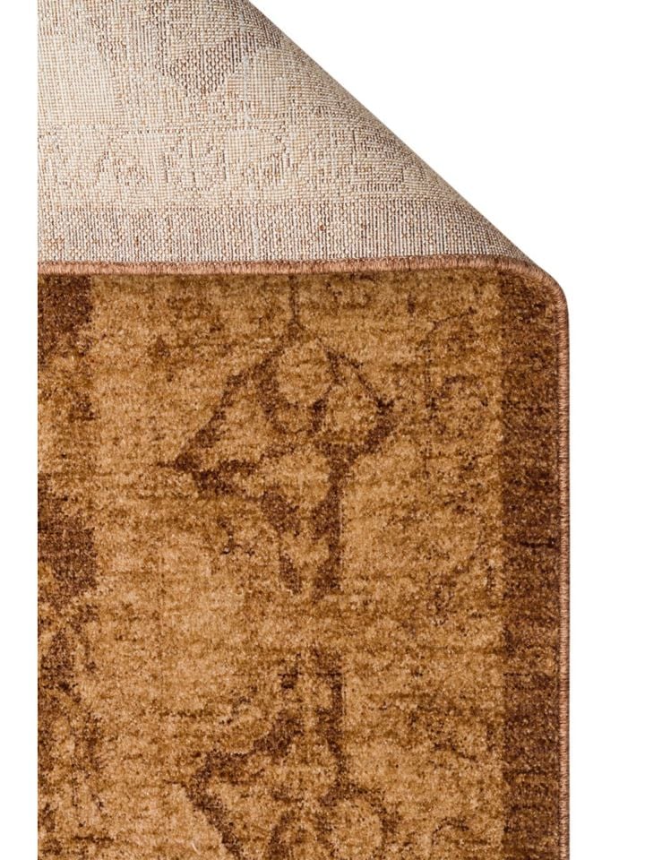 Luna Serisi Vintage Bej Renk Yumuşak Makine Halısı EH-0278