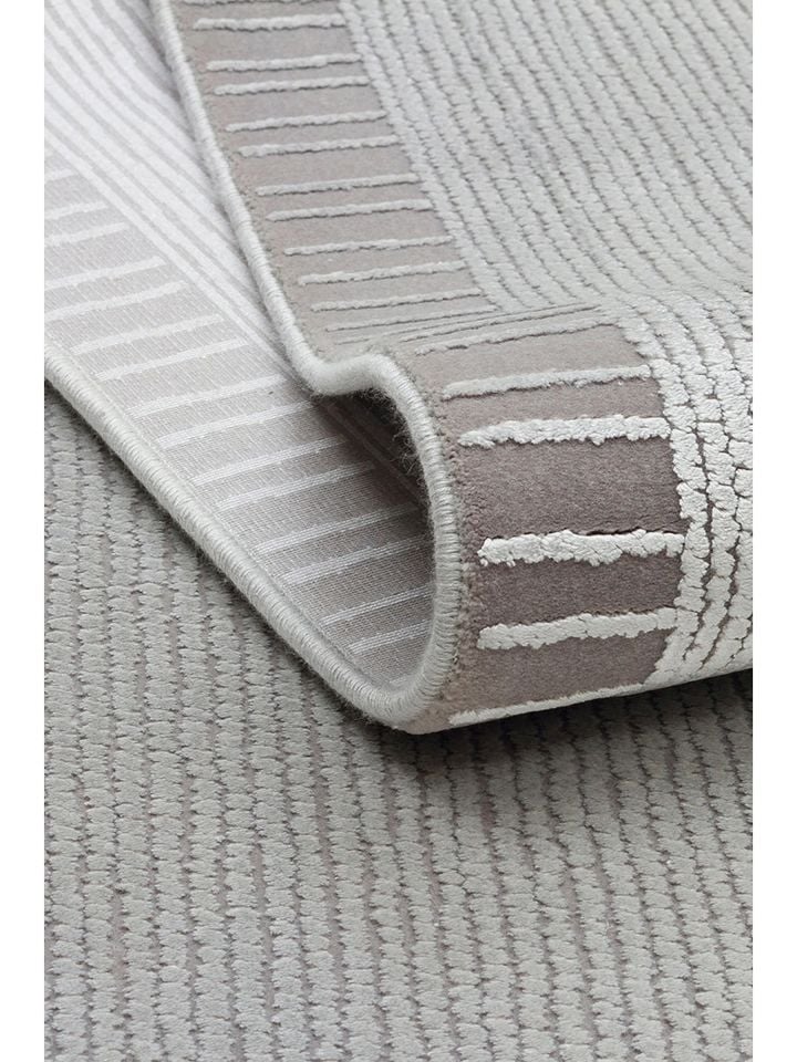 Lumina Luxe Serisi Modern Parlak Viskon & Akrilik Karışımlı Gri Renk Halı NX-757