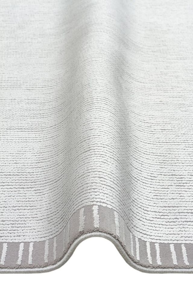 Lumina Luxe Serisi Modern Parlak Viskon & Akrilik Karışımlı Gri Renk Halı NX-757