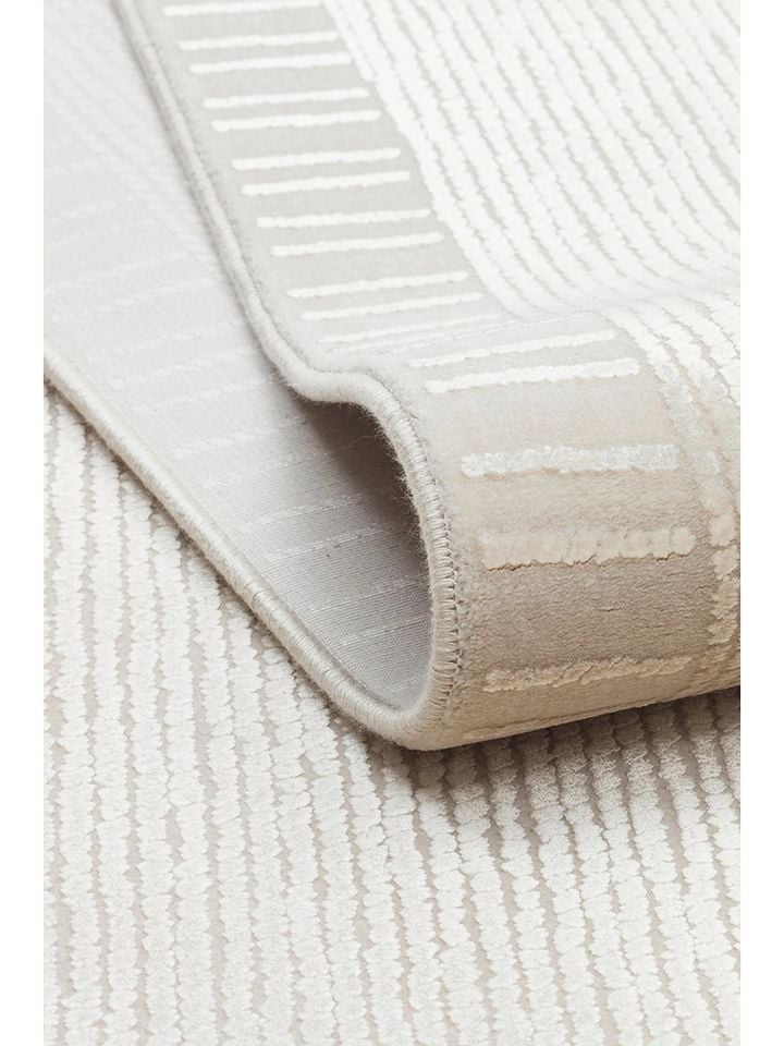 Lumina Luxe Serisi Modern Parlak Viskon & Akrilik Karışımlı Bej Renk Halı NX-758