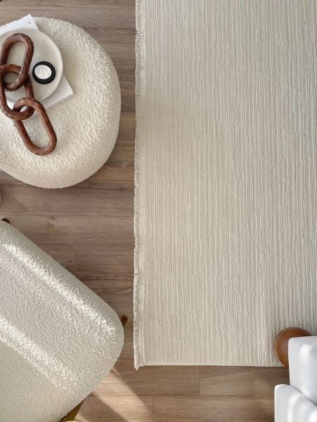 Clam Serisi Bukle Krem Renk Halı NX-3038