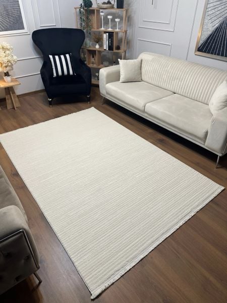 Clam Serisi Bukle Krem Renk Halı NX-3038