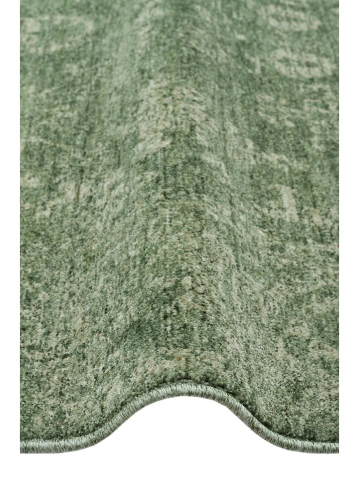 Luna Serisi Vintage Yeşil Renk Yumuşak Makine Halısı EH-0281