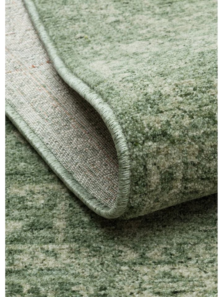 Luna Serisi Vintage Yeşil Renk Yumuşak Makine Halısı EH-0281