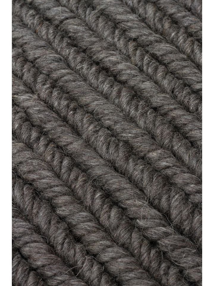 Nodus Serisi El Dokuma Örgü Yün Antrasit Renk Halı NX-3736