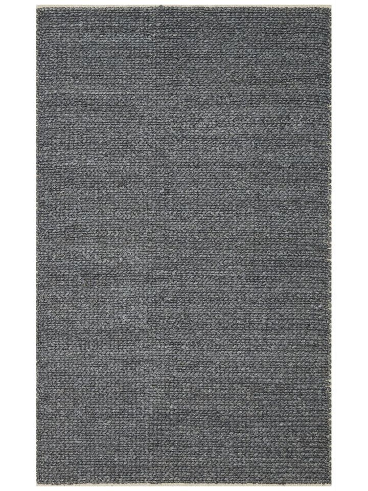 Liva Serisi İskandinav Tarzı İri Örgü Dokulu Antrasit Doğal Yün Halı NX-3677