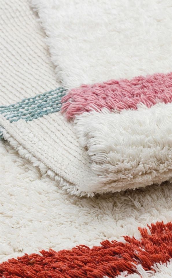 Yıkanabilir Kaymaz Tabanlı Natural Pamuk Çocuk/Bebek Halısı NX-231