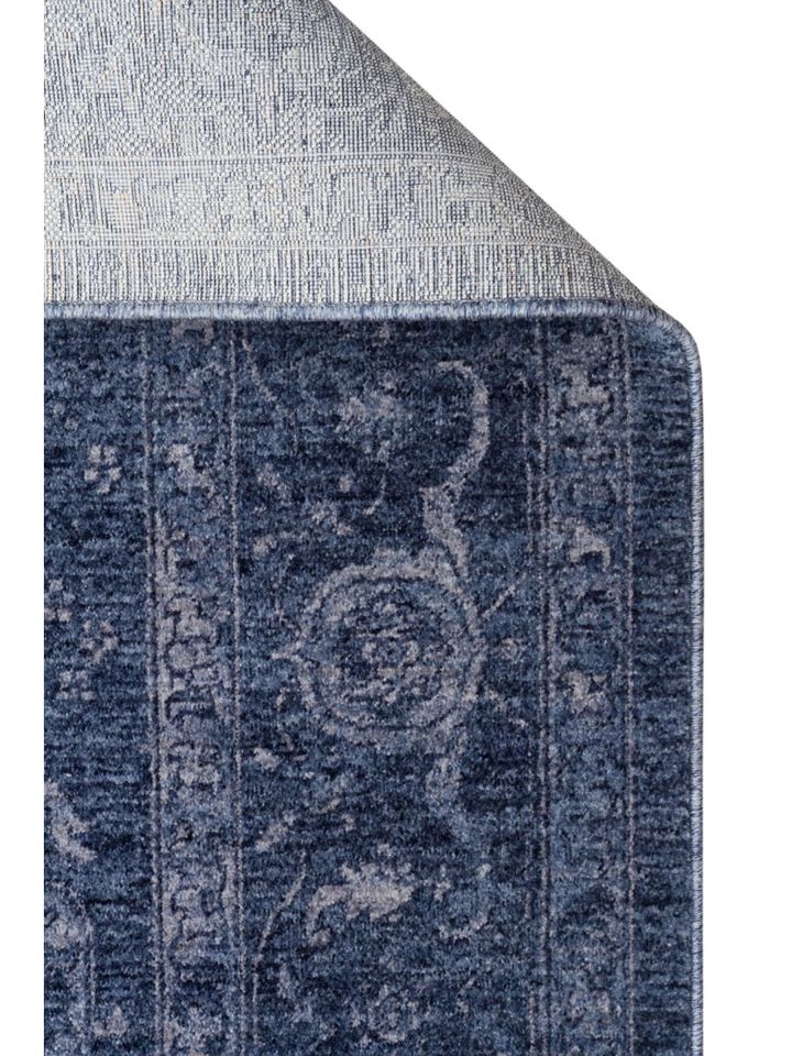 Luna Serisi Vintage Mavi Renk Yumuşak Makine Halısı EH-0282