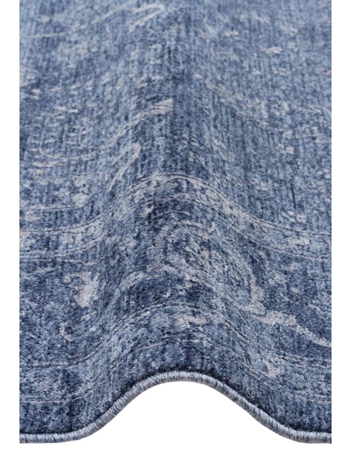 Luna Serisi Vintage Mavi Renk Yumuşak Makine Halısı EH-0282