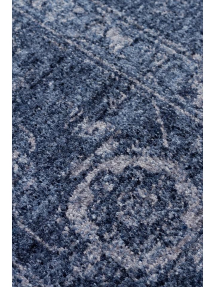 Luna Serisi Vintage Mavi Renk Yumuşak Makine Halısı EH-0282