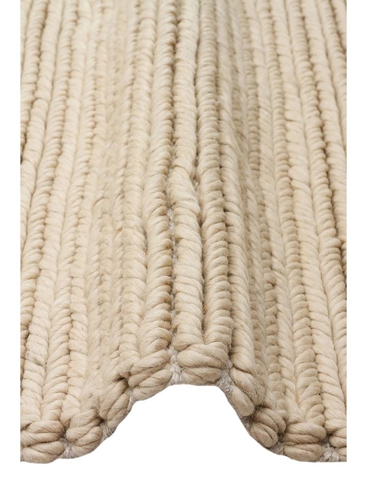 Nodus Serisi El Dokuma Örgü Yün Bej Renk Halı NX-3737